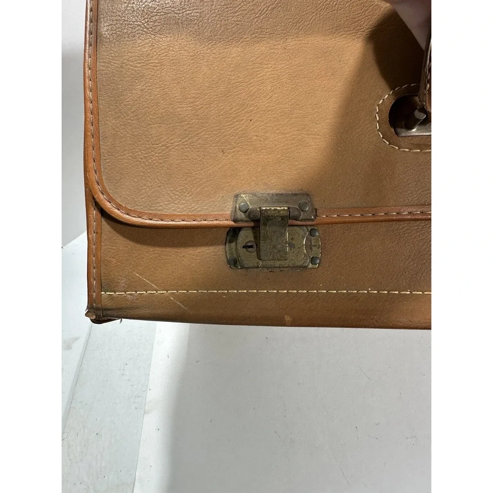 Vintage Samsonite Airline Pilot Salesman Brown Leather Attache Briefcase Antique